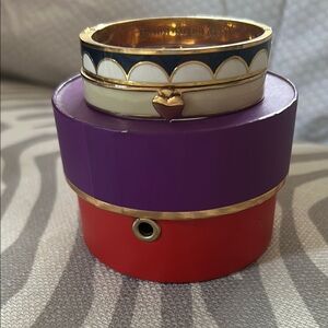 Gold and Enamel Bangle Set